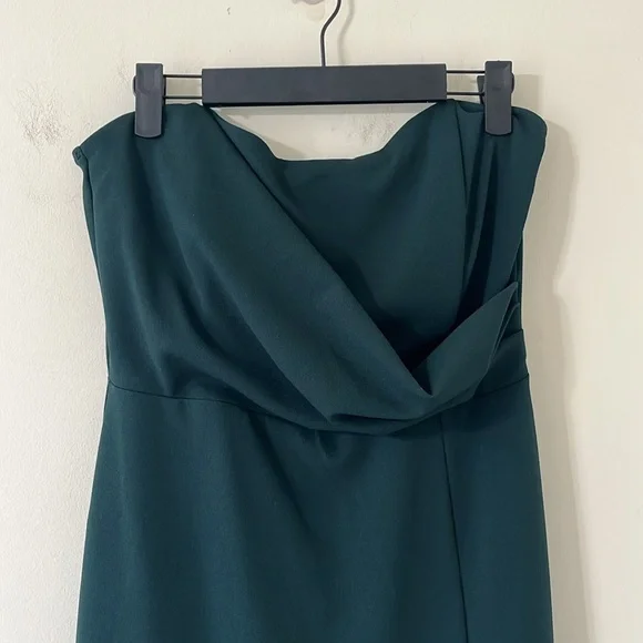 Windsor Kaia Strapless High Slit Formal Dress Hunter Green Size XL - Picture 4 of 11